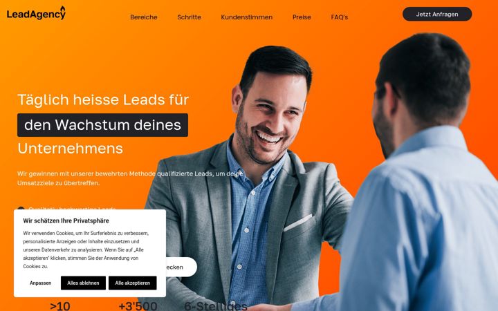 Screenshot of leadagency.ch