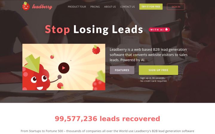 Screenshot of leadberry.com