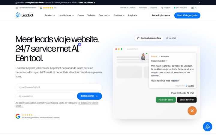 Screenshot of leadbot.nl