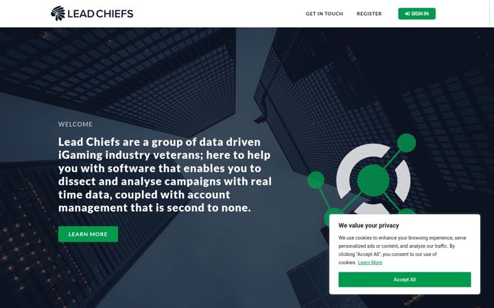 Screenshot of leadchiefs.com