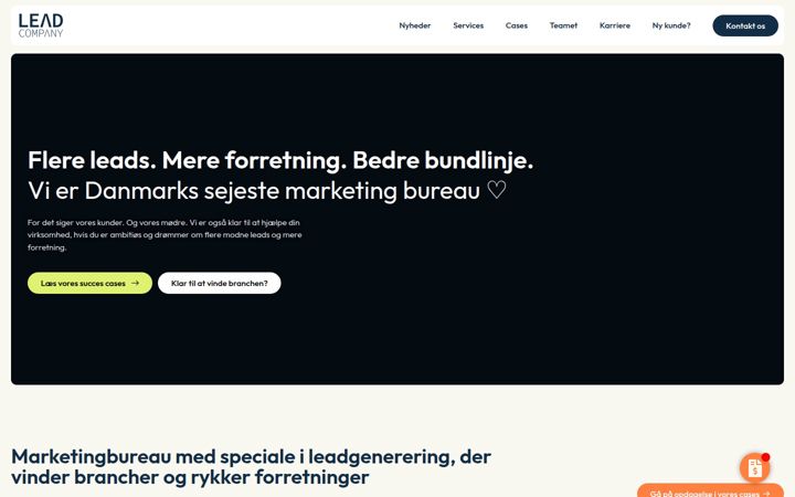 Screenshot von leadcompany.dk