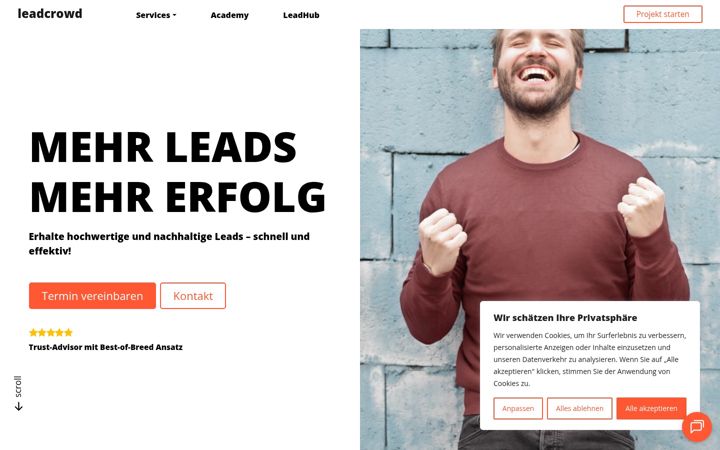 Screenshot of leadcrowd.de