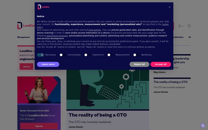 Screenshot of leaddev.com