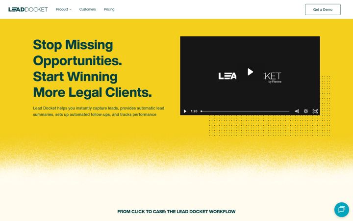 Kuvakaappaus sivustosta leaddocket.com