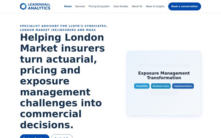Screenshot of leadenhallanalytics.com