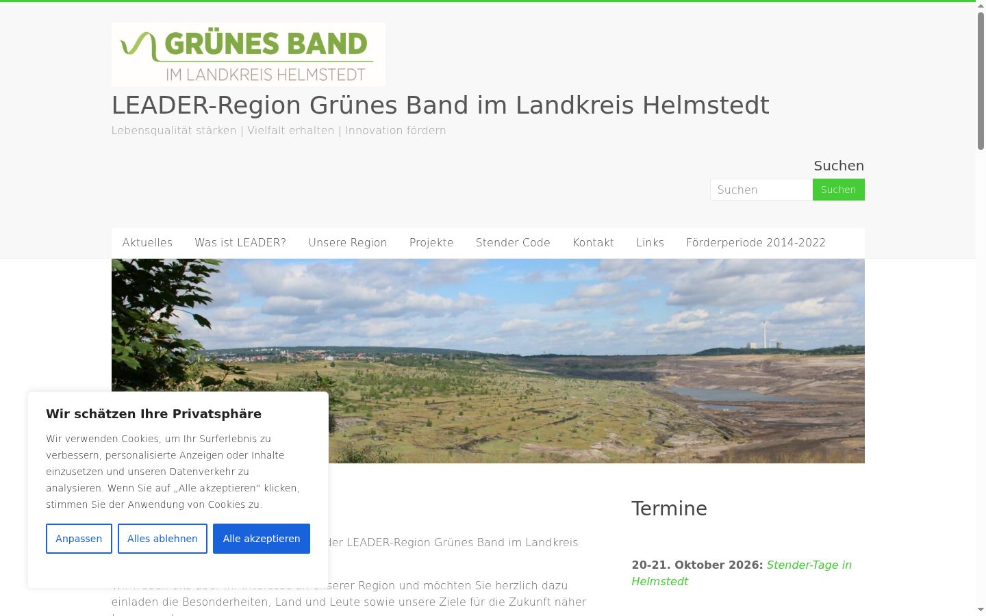 Screenshot of the consent banner shown before any interaction