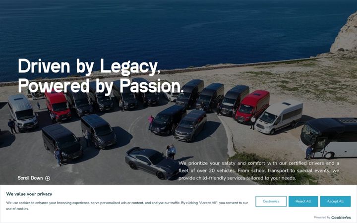 Screenshot of leadercabservice.com.mt