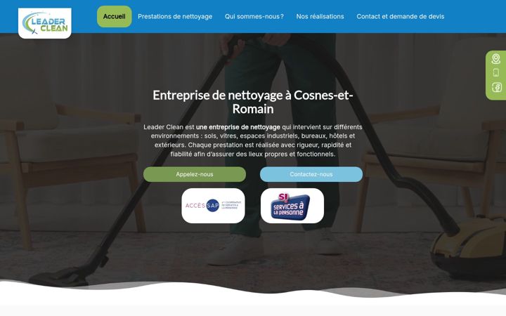 Screenshot of leaderclean.fr