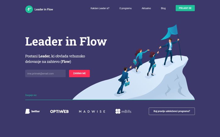 Screenshot of leaderinflow.si