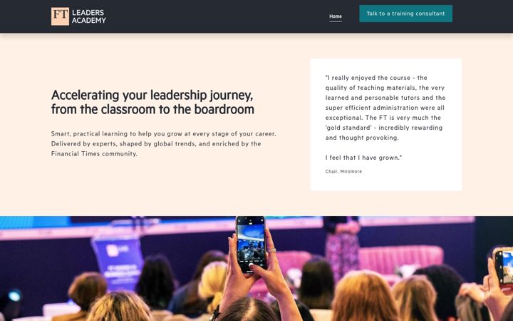 Screenshot of leadersacademy.ft.com