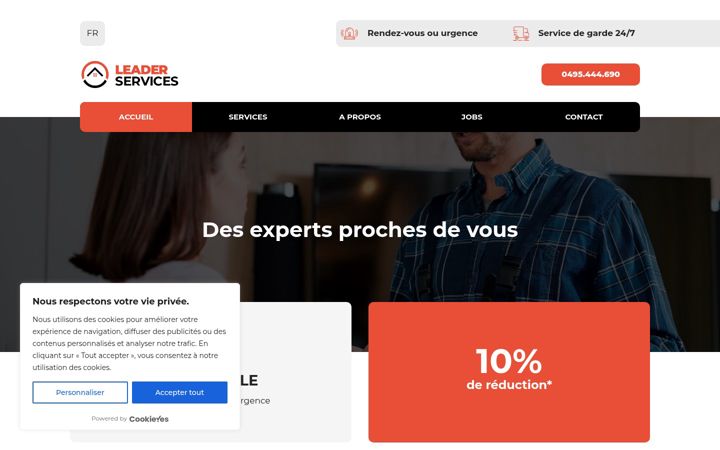 Screenshot of leaderservices.be
