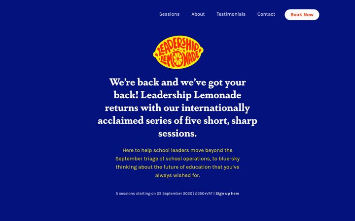 Screenshot of leadership-lemonade.co.uk