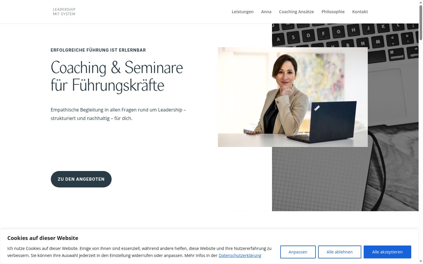Screenshot des Einwilligungsbanners vor jeglicher Interaktion