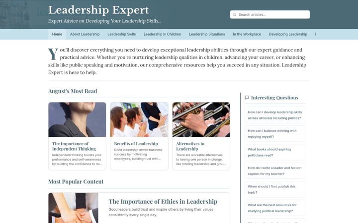 Screenshot of leadershipexpert.co.uk