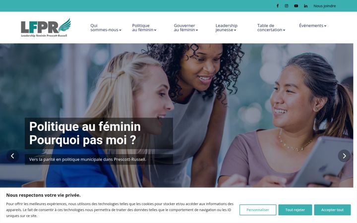 Screenshot of leadershipfemininpr.ca