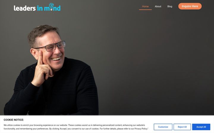 Screenshot of leadersinmind.com