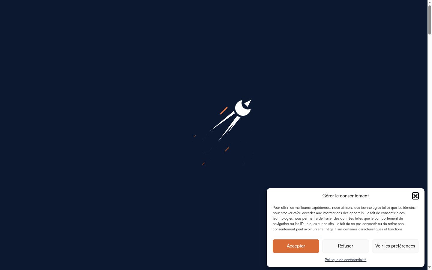 Screenshot of the consent banner shown before any interaction