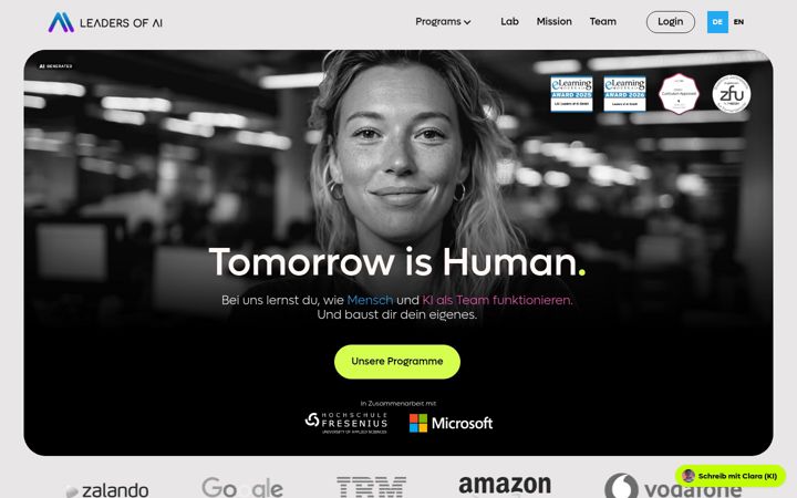 Screenshot of leadersofai.com