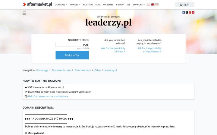 Screenshot of leaderzy.pl