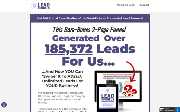 Screenshot of leadfunnels.com