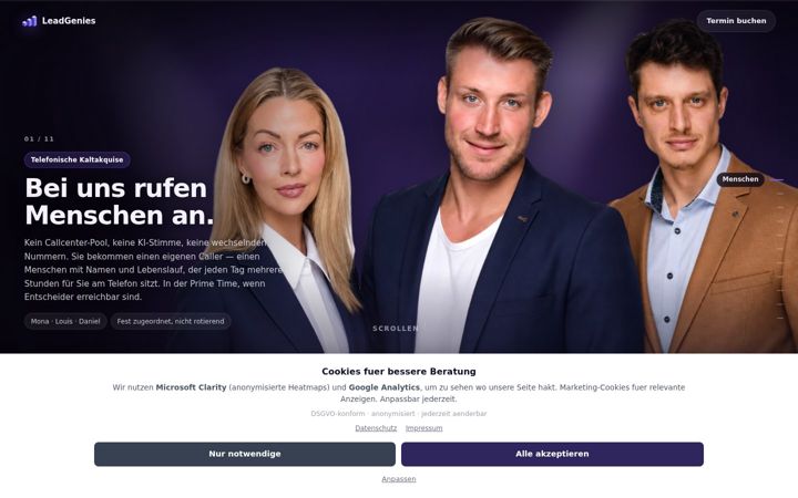 Screenshot of leadgenies.de