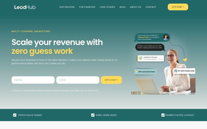 Screenshot of leadhub.co.uk
