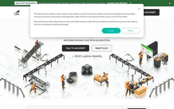 Screenshot of leading2lean.com