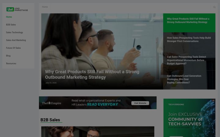 Screenshot of leadmarketwise.com