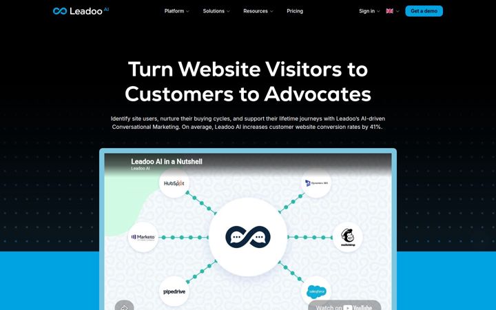 Screenshot van leadoo.com