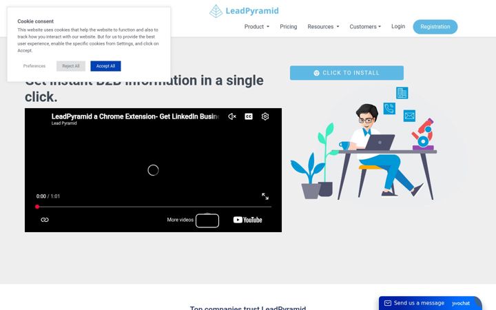 Screenshot of leadpyramid.com