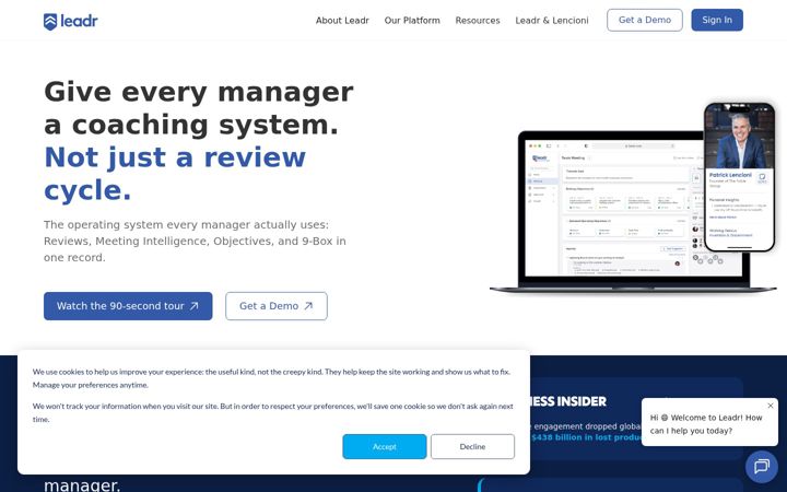 Screenshot of leadr.com
