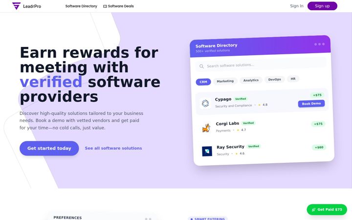 Screenshot of leadrpro.com
