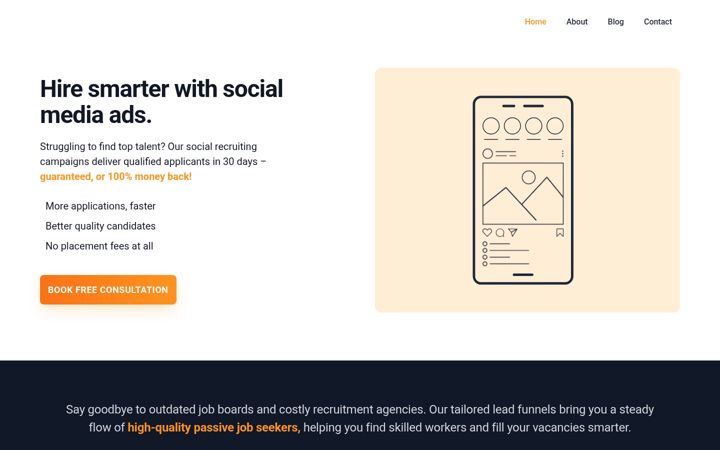 Screenshot of leads4talent.com