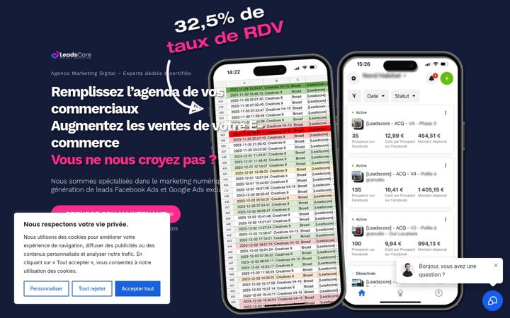 Screenshot of leadscore.fr