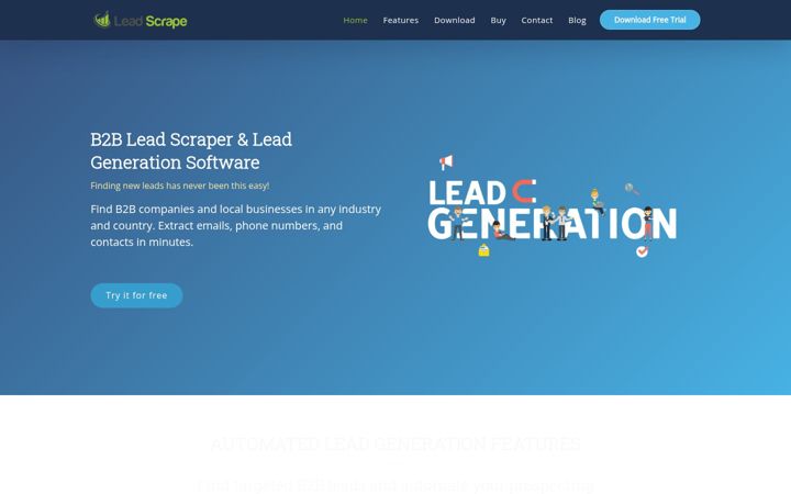 Screenshot of leadscrape.com
