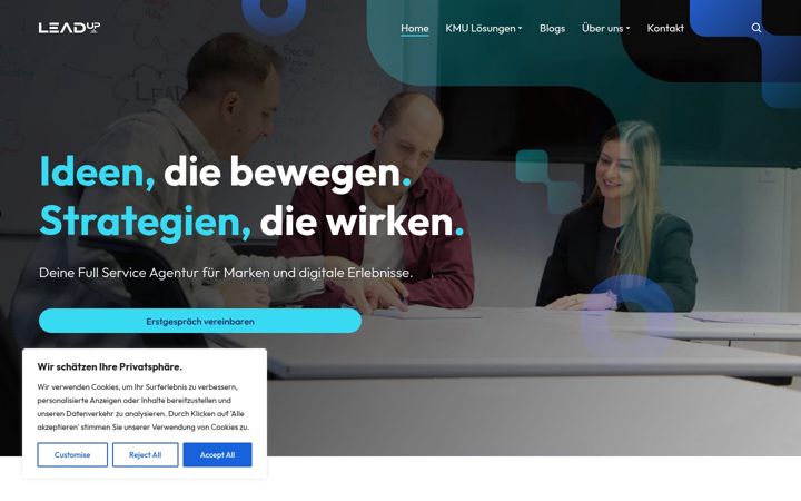 Screenshot of leadup.ch