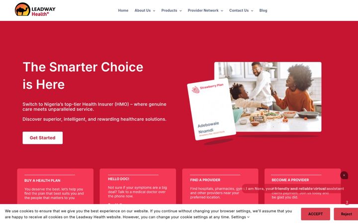 Screenshot of leadwayhealth.com