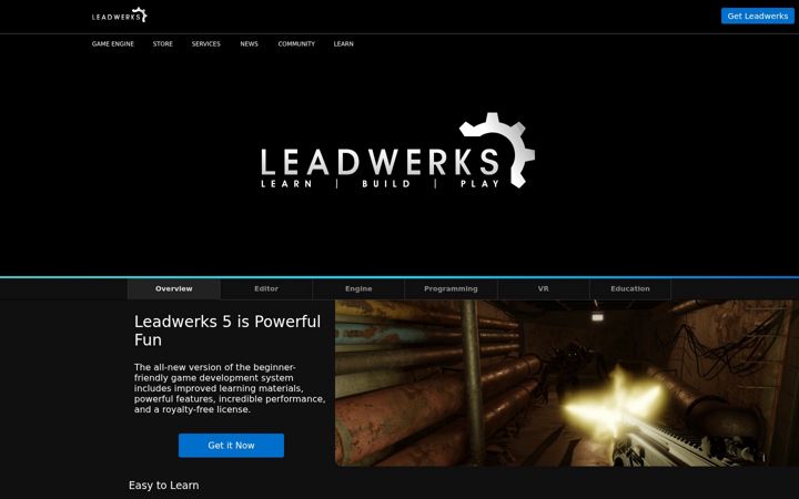 Screenshot of leadwerks.com