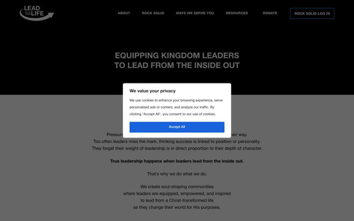 Screenshot of leadwithyourlife.com