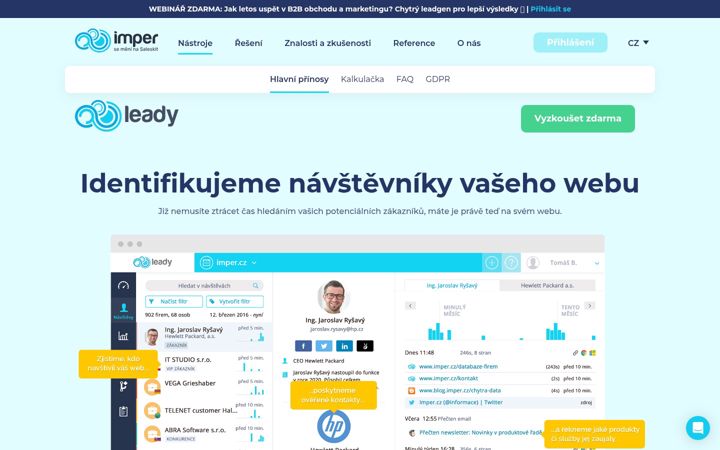 Screenshot of leady.cz