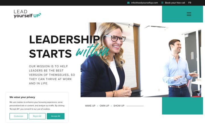 Screenshot of leadyourselfup.com