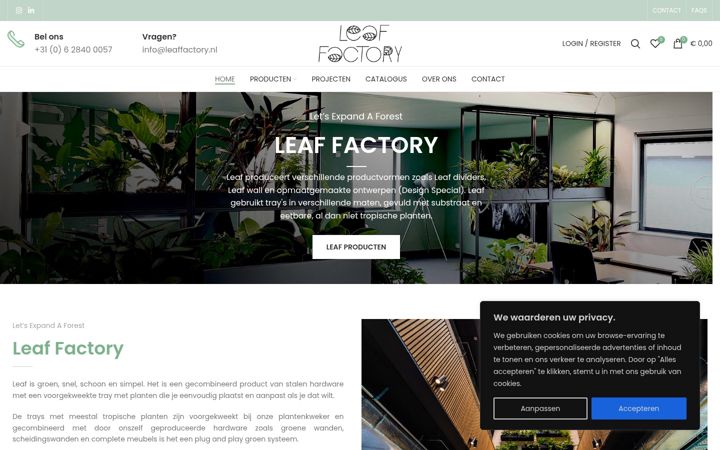Screenshot of leaffactory.nl