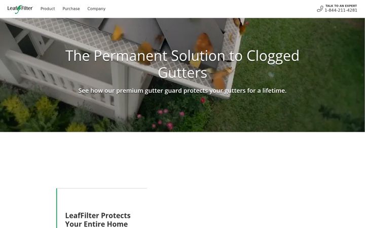Screenshot of leaffilter.ca