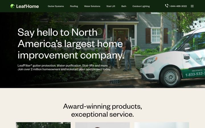 Screenshot of leafhomeenhancements.com