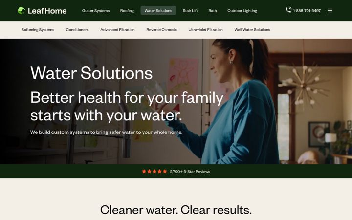 Screenshot of leafhomewatersolutions.com