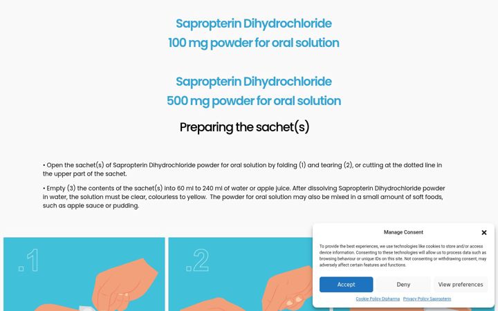 Screenshot of leafletsapropterin.co.uk