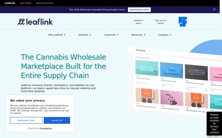 Kuvakaappaus sivustosta leaflink.com