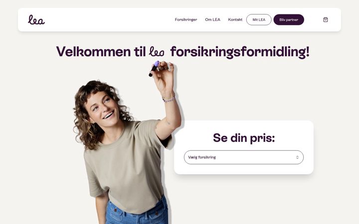 Screenshot of leaforsikring.dk