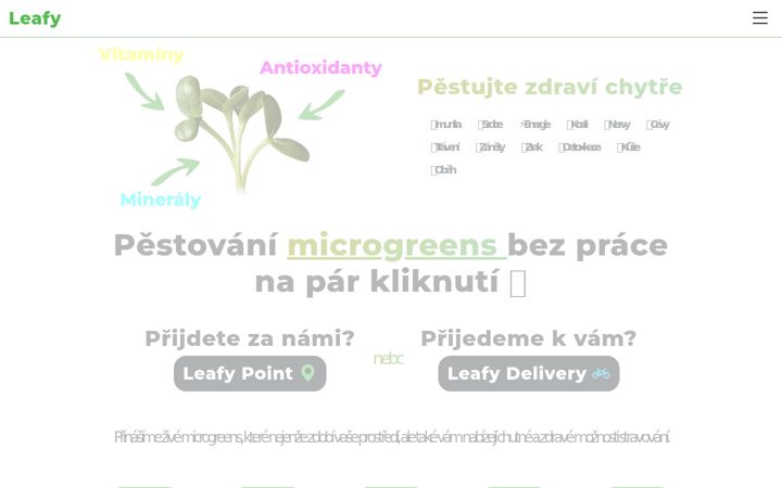 Screenshot of leafy.cz