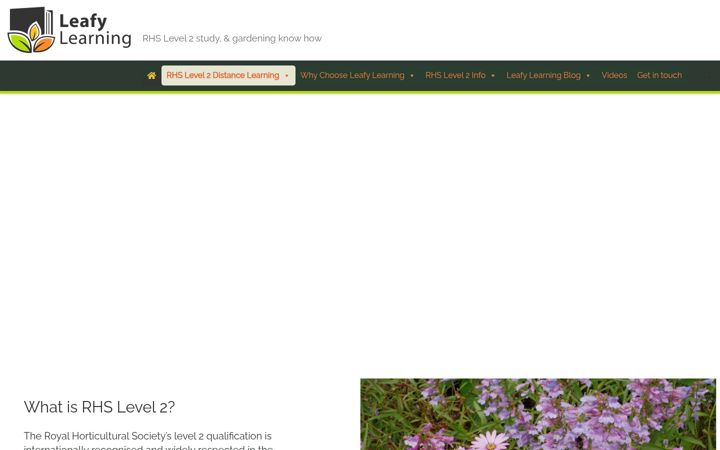 Screenshot of leafylearning.co.uk